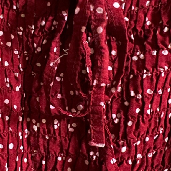 Chic Burgundy Maxi Dress with Polka Dots - Picture 4 of 4